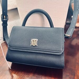 Tommy Hilfiger Navy Blue Mini Bag with Gold Accent